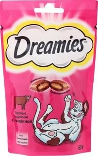 Корм DREAMIES лакомые подушечки Говядина 60г