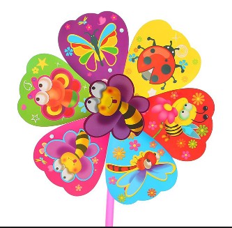 Ветерок ДВОЙНОЙ ЦВЕТОК С НАСЕКОМЫМИ 45см на пал 1428670