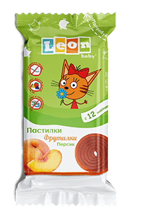 Пастилки Leon baby Три кота Фрутилки Персик 15г