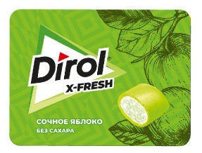 Жевательная резинка DIROL X-FRESH Сочное яблоко 16г