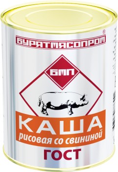 Каша БМП рисовая со свининой ГОСТ 340г ж/б