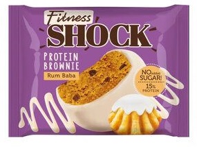 Бисквит FitnesShock протеиновый Брауни Ромовая баба 50г