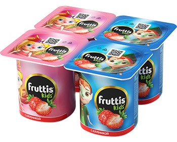 Йогуртовый продук без ЗМЖ FRUTTIS Kids  2,5% Клубника 110г