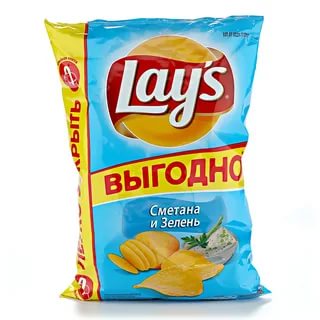 Чипсы LAYS 225г Сметана и Зелень