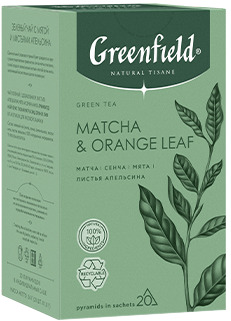 Чай GREENFIELD Нейчерал Тизан Матча и Оранж 36г (20пак*1,8г) пирам