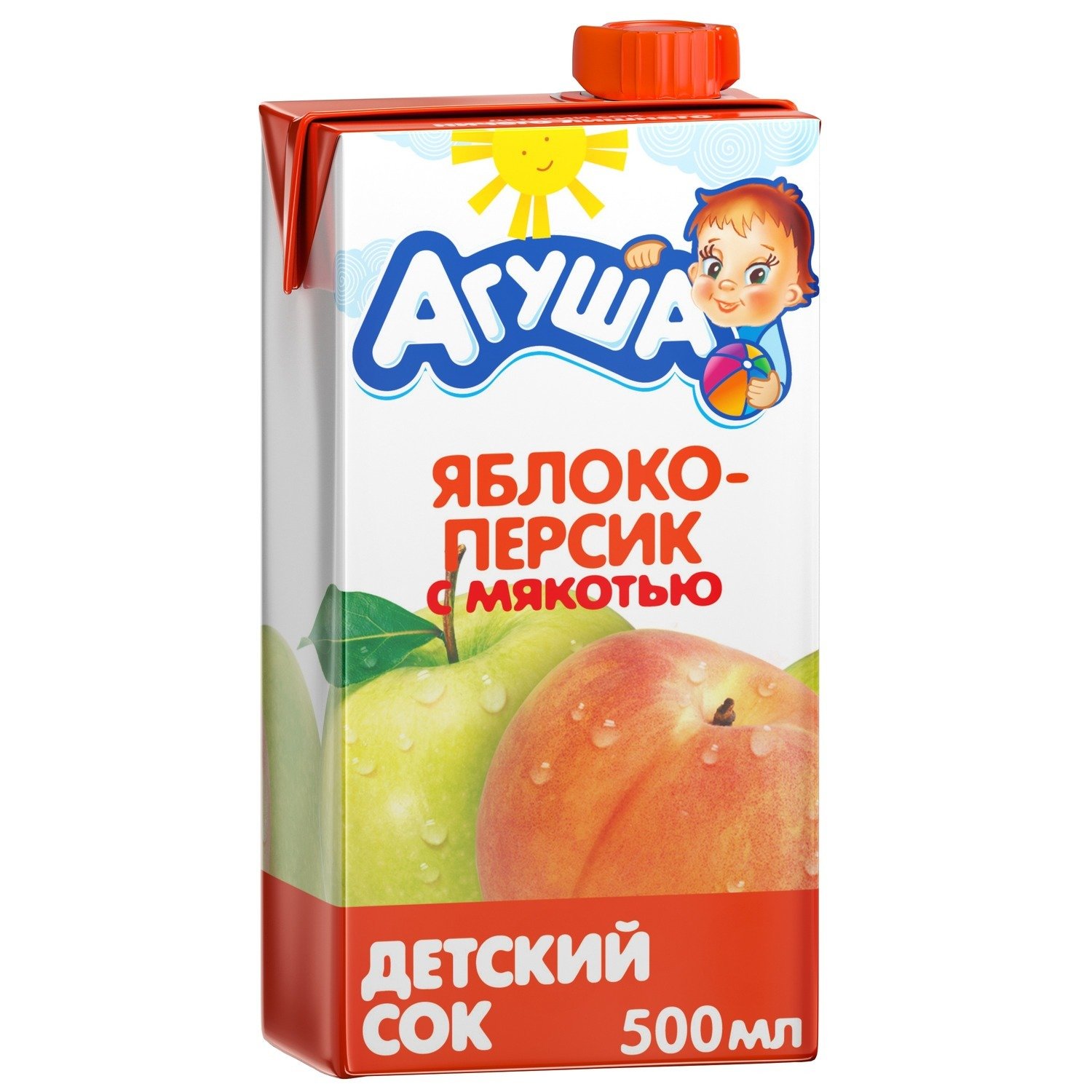Сок АГУША яблоко/персик 0,5л