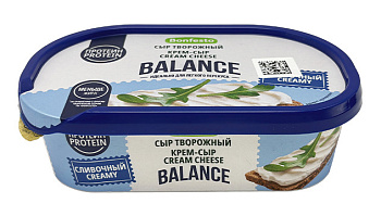 Сыр BONFESTO BALANCE Кремчиз мягкий Сливочный 65% 140г