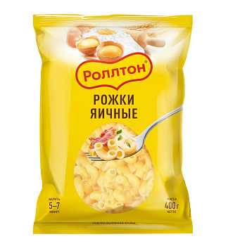 Макаронные изделия РОЛЛТОН Рожки ЯИЧНЫЕ 400г