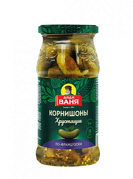 Огурцы корнишоны ДЯДЯ ВАНЯ По-французски 446г с/б