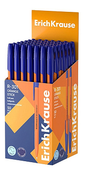 Ручка шариковая ErichKrause R-301 Orange Stick узел 0.7мм синий 2288910