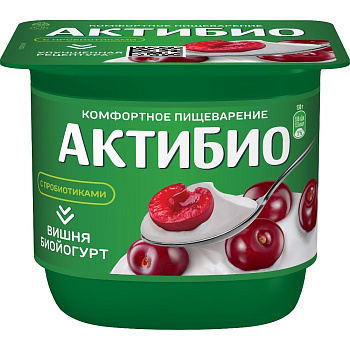 Биойогурт АктиБио Вишня 2,9% 130г без ЗМЖ