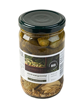 Огурцы ВкусВилл корнишоны По-домашнему маринованные 370г