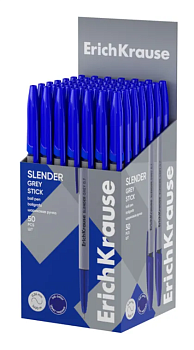Ручка шариковая 0.7мм ErKr Slender Stick Grey синяя 63083