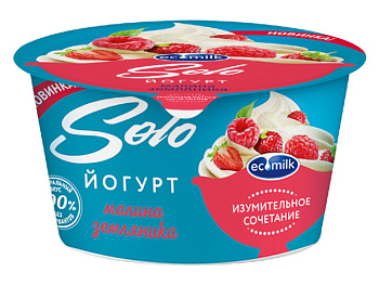 Йогурт Экомилк Solo 4.2% малина с земляникой 130гр