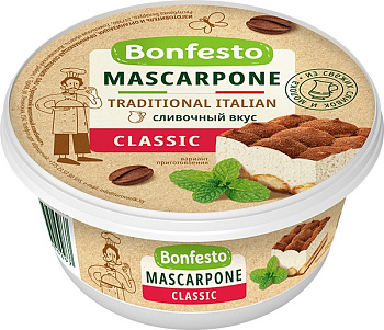 Сыр BONFESTO Маскарпоне 78% Продукт без ЗМЖ 250г