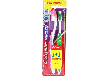 Зуб.щетка COLGATE Массажер 1+1средняя 20845