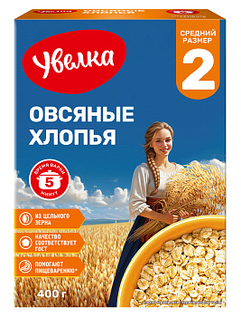 Хлопья УВЕЛКА овсяные Питательные 400г