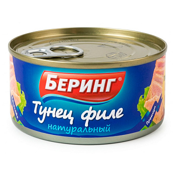 Тунец БЕРИНГ филе натуральный с/к 170г ж/б