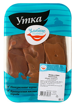 Утка "Улыбино" Печень с/м лоток 500гр