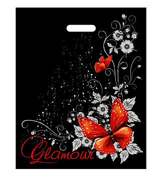 Пакет "Гламур" полиэтиленовый с выруб ручкой 38*47см 60мкм 1464581