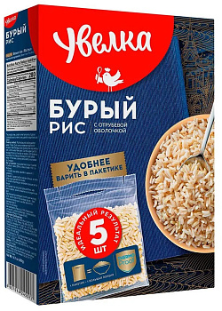 Крупа рис УВЕЛКА Бурый 400г (5уп*80г)