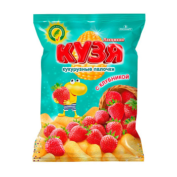 Палочки кукурузные Кузя Лакомкин Клубничный мусс 100г