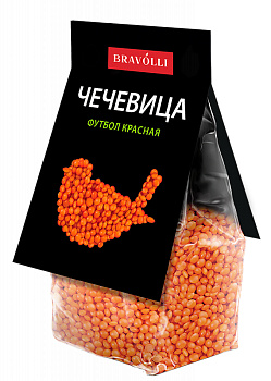 Крупа чечевица Bravolli! Платинум Футбол красная 350г