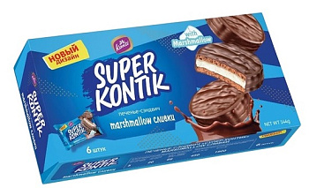 Печенье-сендвич КОНТИ Супер-Контик сливки 144г