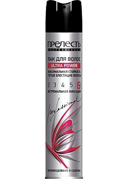 Лак д/волос ПРЕЛЕСТЬ Professional Ultra Power экстрем.фиксация 300мл