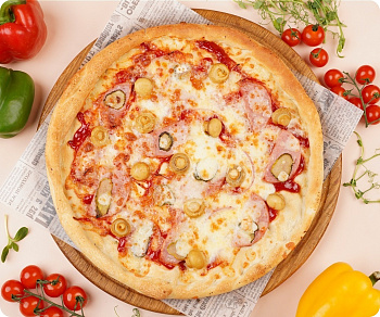 Пицца с ветчиной и грибами (заказ) 560г/СПРС