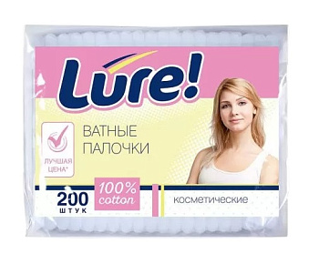 Палочки ватные ЛУРЕ 200 шт п/э