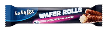 Батончик Babyfox Wafer Rolls с молочной начинкой 16г
