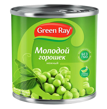 Горошек зеленый GREEN RAY 425мл ж/б