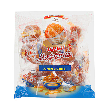 Мини-маффины РУССКИЙ БИСКВИТ с начинкой Вареная сгущенка 465г