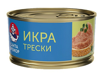 Икра трески САНТА БРЕМОР деликатесная люкс 130г ж/б