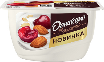 Продукт творожный  Даниссимо Вишня миндаль 130г без ЗМЖ