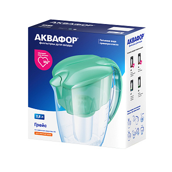 Кувшин-фильтр д/очистки воды АКВАФОР Грейс P80А6N 2,8л 800588/800587