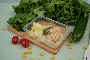 Шницель куриный с картофельным пюре 230г/СПРС