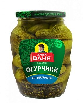 Огурцы ДЯДЯ ВАНЯ По-берлински маринов 680г с/б