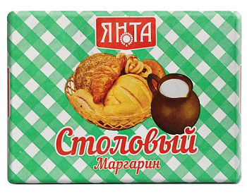 Маргарин ЯНТА Столовый молочный 180г г.Иркутск