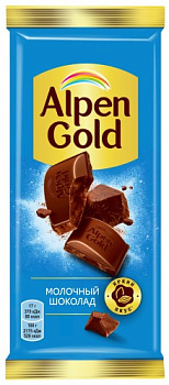 Шоколад ALPEN GOLD молочный флоу-пак 80г/85г 