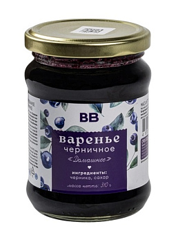 Варенье Вкусвилл черничное домашнее 310г