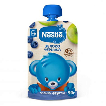 Пюре NESTLE яблоко-черника с 5мес 90г д/п