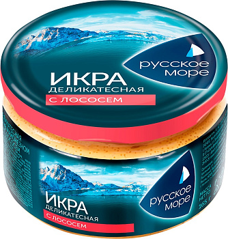 Икра мойвы РУССКОЕ МОРЕ Деликатесная с Лососем 165г