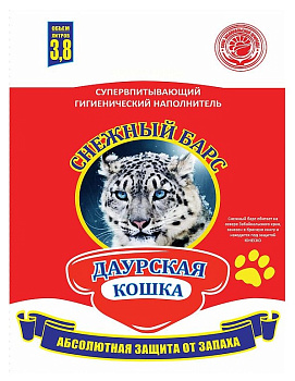 Наполнитель д/кошачьего туалета Даурская кошка "Снежный барс" силикагелевый 3,8 л пакет