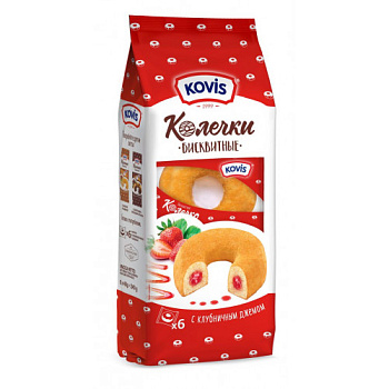 Пирожные BAKER HOUSE Kovis Колечки с клубничным кремом 240г
