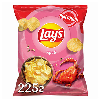 Чипсы LAYS 225г Краб