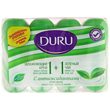 Мыло DURU 1+1 крем/зел чай 320г (4*80г)