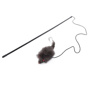 Игрушка-дразнилка NUNBELL д/кошек Мышка на палочке l=46см арт.SASP8208 Код259338