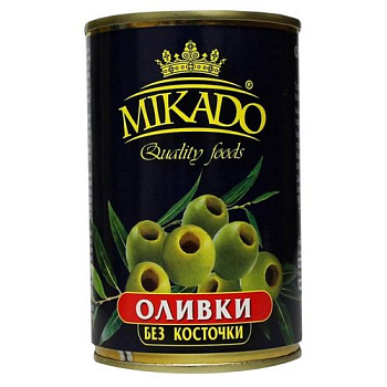Оливки МИКАДО зеленые б/к 314мл ж/б